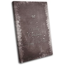 Christmas Decoration Wall Canvas ART Print XMAS Picture Gift Chalk 08 Brown Chri