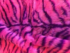 Tissu En Fourrure Synthétique Amusant - TIGRE CERISE VIOLETTE