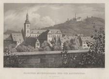 Bamberg Monastère Michelsberg Original Table en Acier Poppel 1843