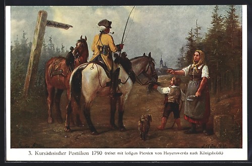 Carte postale postillon - postale,