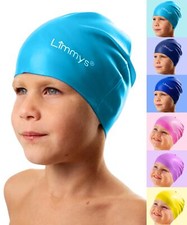 Bonnet de Bain Enfant – en Silicone 100 % – pour Filles et Garçons – Doux Ext...