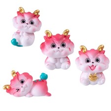  4 Pcs Sculpture De Dragon Figurines Miniatures Mini-figurines D'animaux
