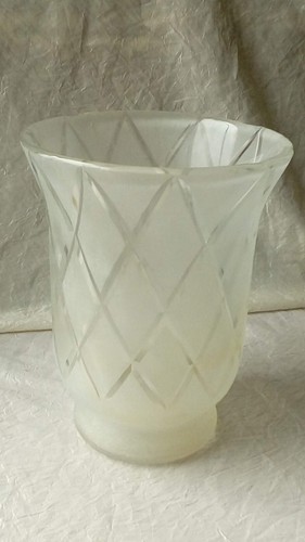 Vase verre depoli decor - en,