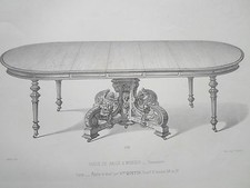 Table Salle Manger RENAISSANCE GRAVURE le MAGASIN de MEUBLES Victor QUETIN 18éme