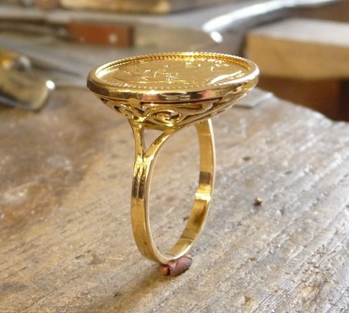 Bague pièce francs - 20,