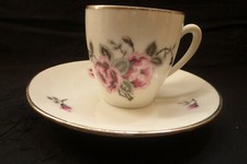 Tasse à café Art Déco porcelaine ancienne de  Limoges décor floral