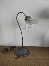 Lampe À Poser Style Art Déco Pied En Forme De Nénuphar - Tulipe - Métal -Vintage