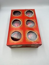 Boite de 6 boules de Noël en plastique diamètre 9cm Vintage années 70