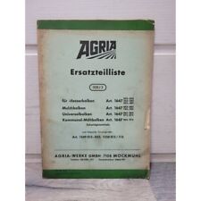 AGRIA Barre de coupe 1647 - Manuel liste pieces detachees ALLEMAND