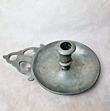 BOUGEOIR EN ÉTAIN MASSIF - POINÇON LES ÉTAINS DE PARIS - STYLE 18ÈME - RAT DE CA