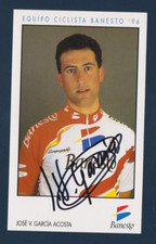 CYCLISME carte cycliste JOSE V. GARCIA ACOSTA  équipe BANESTO 1996 Signée