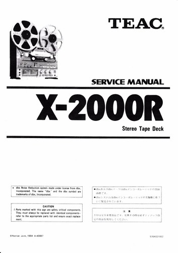 Manuel service pour teac - de,