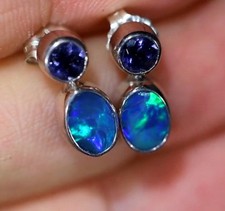 Boucles oreilles opales - boucles,