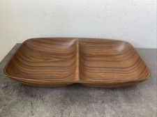 Ancien Plat Coupelle 2 Compartiments Resine Effet Formica Deco Rétro Plateau