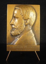 Médaille Gaston Planté inventeur de l'accumulateur électrique physicien 1920