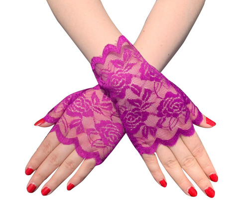 Mitaines manchettes violettes