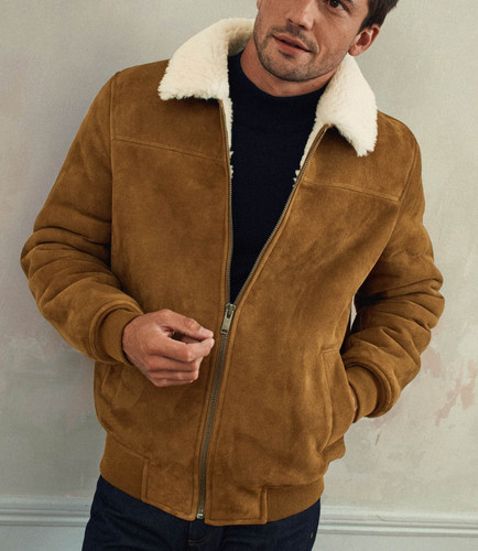 Veste cuir marron - en,