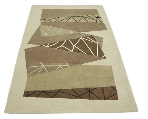 Tapis beige brun 100 laine - brun, 100%