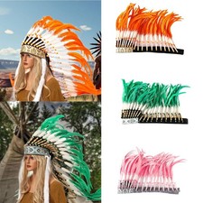 Coiffe-bandeau à plumes d'inspiration indienne pour carnaval et bal