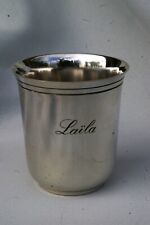 Timbale en métal argenté CHRISTOFLE gravée "Laïla"