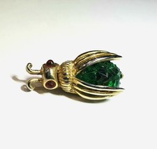 Broche doré verre signé et numéroté BOUCHER