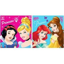 DISNEY lot 2 serviettes invités essuie mains carrée PRINCESSES  30 x 30 cm 