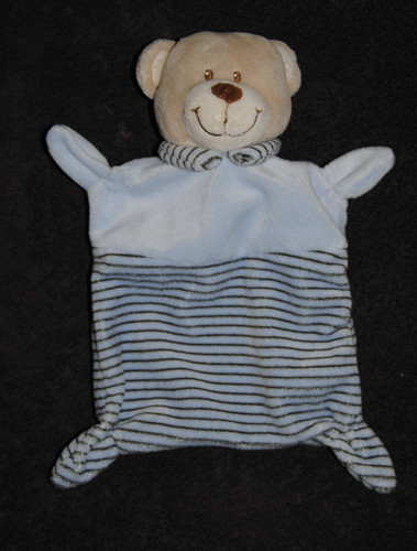 Doudou plat ours bleu - plat,