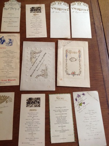 Lot menus anciens de - 11,