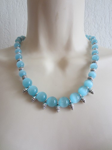 Collier bleu perles - bleu, de