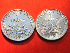 Lot 2 pièces: 1 franc Semeuse