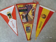 3 DRAPEAU FANION ancien Automobilia Caravane ESPAGNE MADRID VIGO  K11
