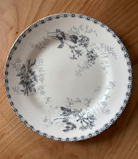 Plat de service rond terre de fer Ht Boulenger & Cie Choisy le Roi décor Roscoff