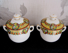 2 ANCIENS POTS à CRÈME PORCELAINE de LIMOGES F. LEGRAND & CIE 1930/40 Art Déco