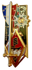 INSIGNE MILITAIRE PROMOTION : " Ltn LEROUX 22°RIC " BALME SAUMUR G3897 1 EPINGLE