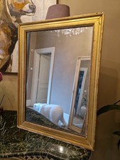 Ancien Miroir Doré Époque XIX Ème S 
