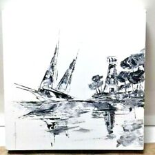 ETUDE sur l'ABSTRAIT  - approche marine  au couteau - TABLEAU original -