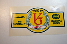 VINTAGE / SUPERBE Sticker Autocollant DATSUN SAFARI RALLY  1981 - 15CM X 8CM