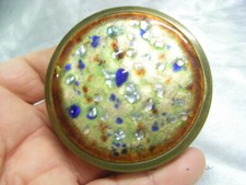 ANCIEN POUDRIER EMAUX SUR CUIVRE POUDRE PARFUM ISABELLE LANCRAY