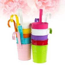  10pcs seau de fer coloré suspendu pot de fleur balcon jardin plante planteur