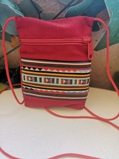 SAC BANDOULIERE SACOCHE ROUGE PROVENANCE THAILANDE IDEE CADEAU Originale NOËL 