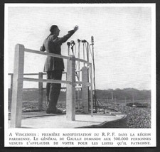 1948  --  DISCOURS DU GENERAL DE GAULLE A VINCENNES . 3W809