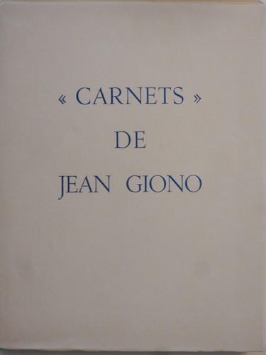Carnets jean giono - de,