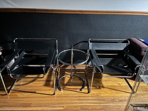 Mid century black leather - mid,