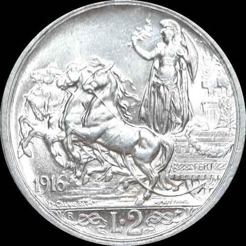 Italy 1916 unc lire lira - 1916,