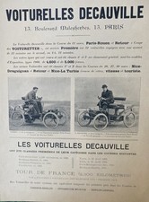 pub ancienne originale -Voiturelles DECAUVILLE- Figaro 1900-course automobile