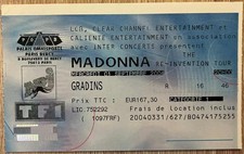 Madonna - Ticket concert Re Ivention Tour - N° R 16 46 du 01/9 2004 -Paris Bercy