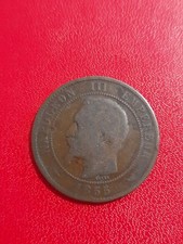 France 10 Centimes Napoléon III 1855 W  chien rare