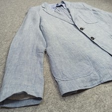 Hommes 100% Lin Veste Blazer 50 ( Pour EU-48 UK-38) Bleu Poule Manteau Sport