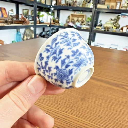 Bol chinois bleu - bleu, blanc