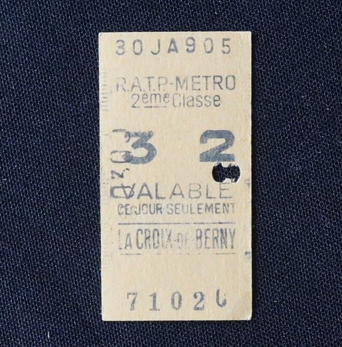 Ancien ticket paris métro - paris,